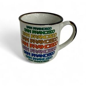 American Vintage 70s Rainbow Hippie San Francisco stoneware Mug Dining